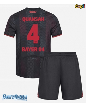 Bayer Leverkusen Jarell Quansah #4 Echipament de Fotbal Replică 2025-26 Copii Acasa (+ Șorturi)